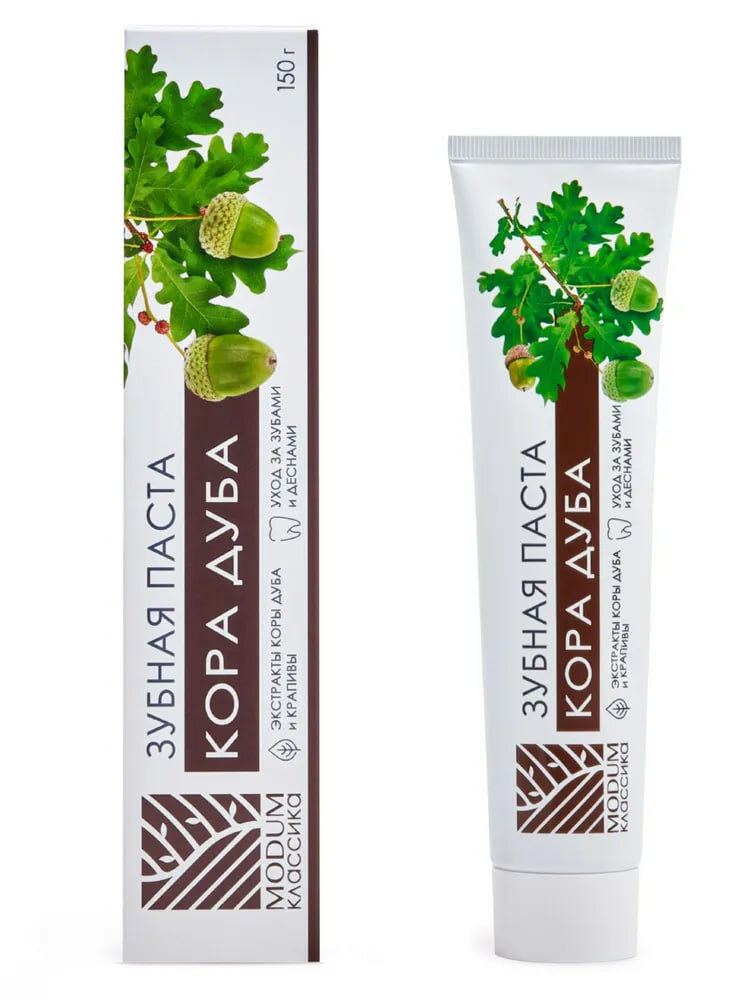 Паста зубная MODUM классика кора дуба, 150 г, Модум