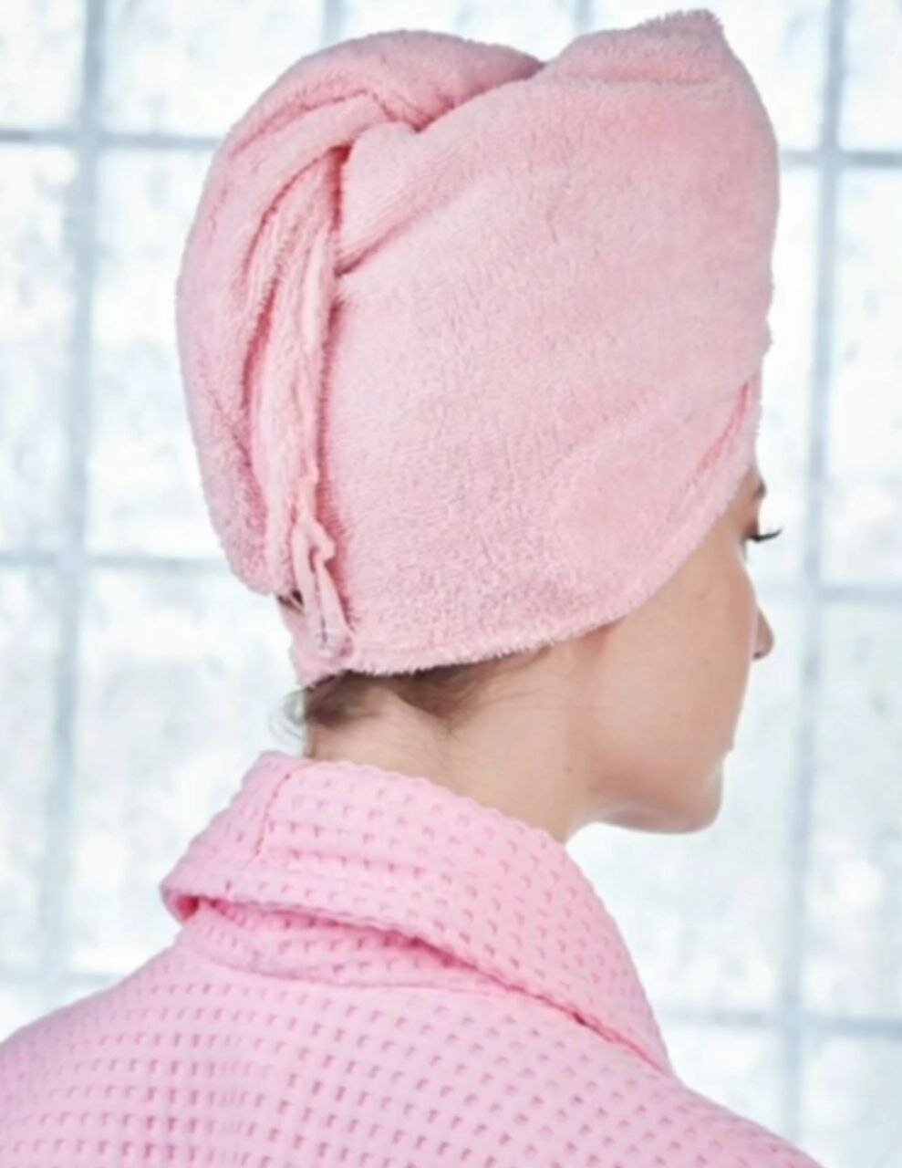 Полотенце для волос женское 100% хлопок Хлопковое полотенце для сушки волос Женское полотенце для волос мягкое хлопкоp