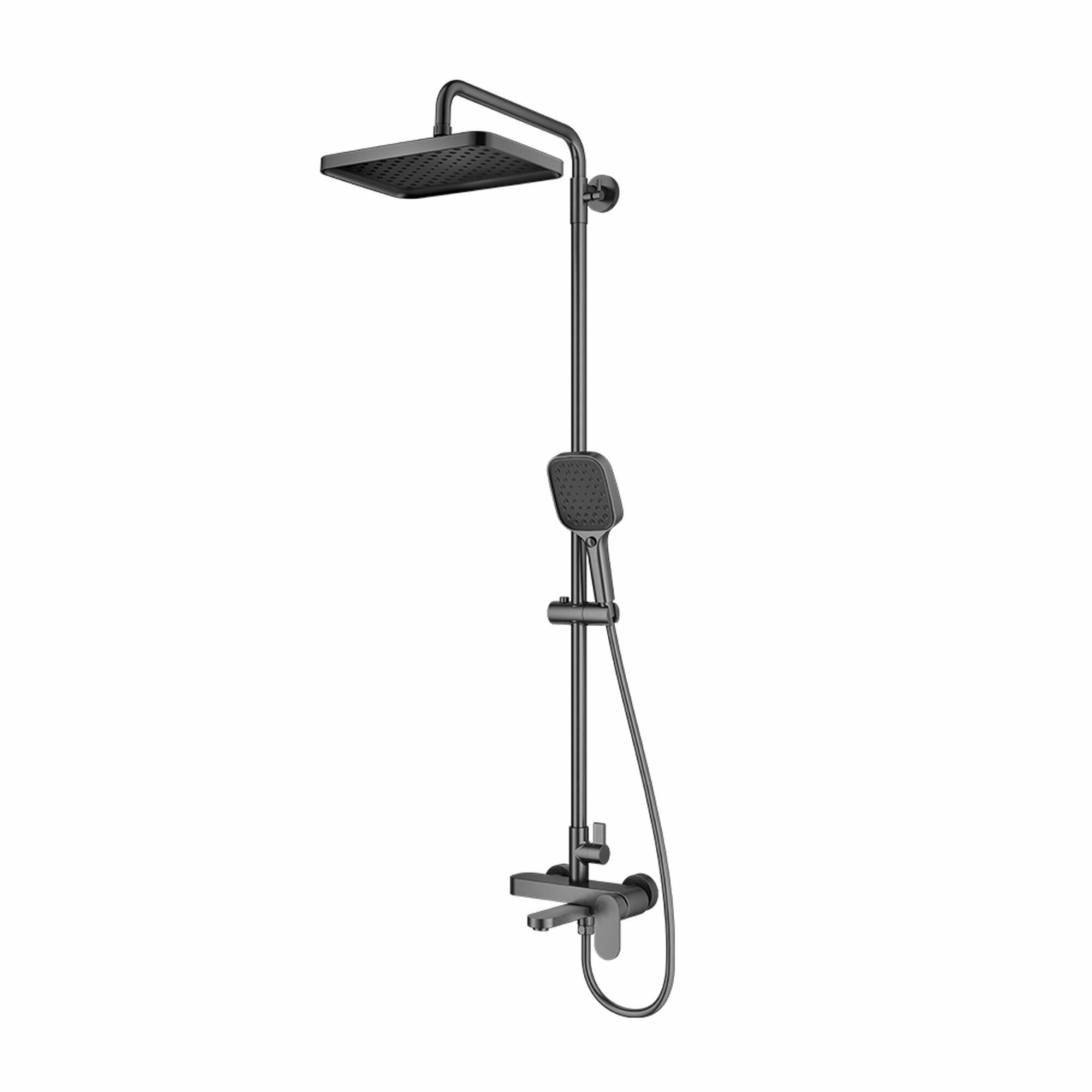 Душевая система Raglo R50.24.09, форма круглая, 1/2", цвет графит