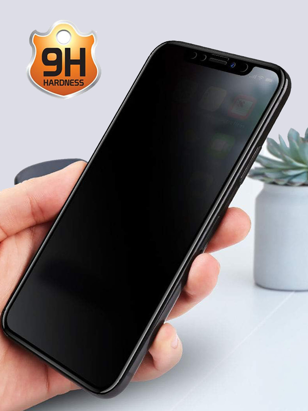 Защитное стекло Privacy 9H для iPhone 16 E, полное покрытие, iGLASS — фото 1