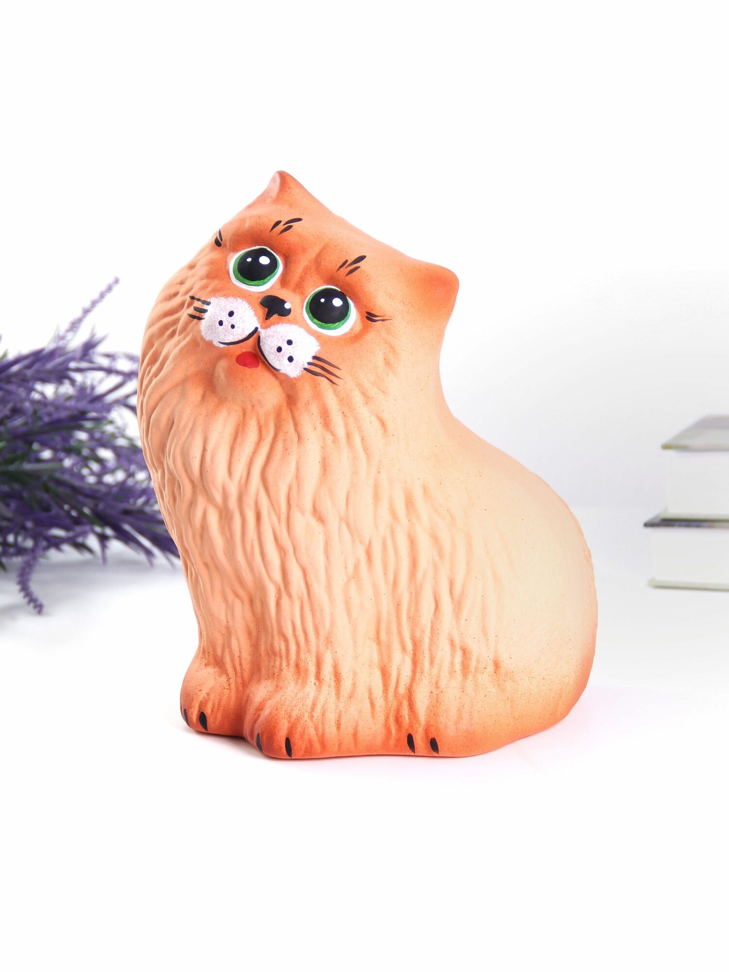 Копилка Кот Перс 12х19 см рыжий матовый