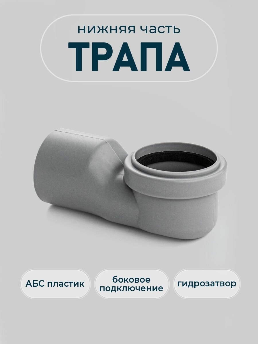 Нижняя часть трапа пластиковая MAGdrain для бокового подключения к канализации d-50 мм.