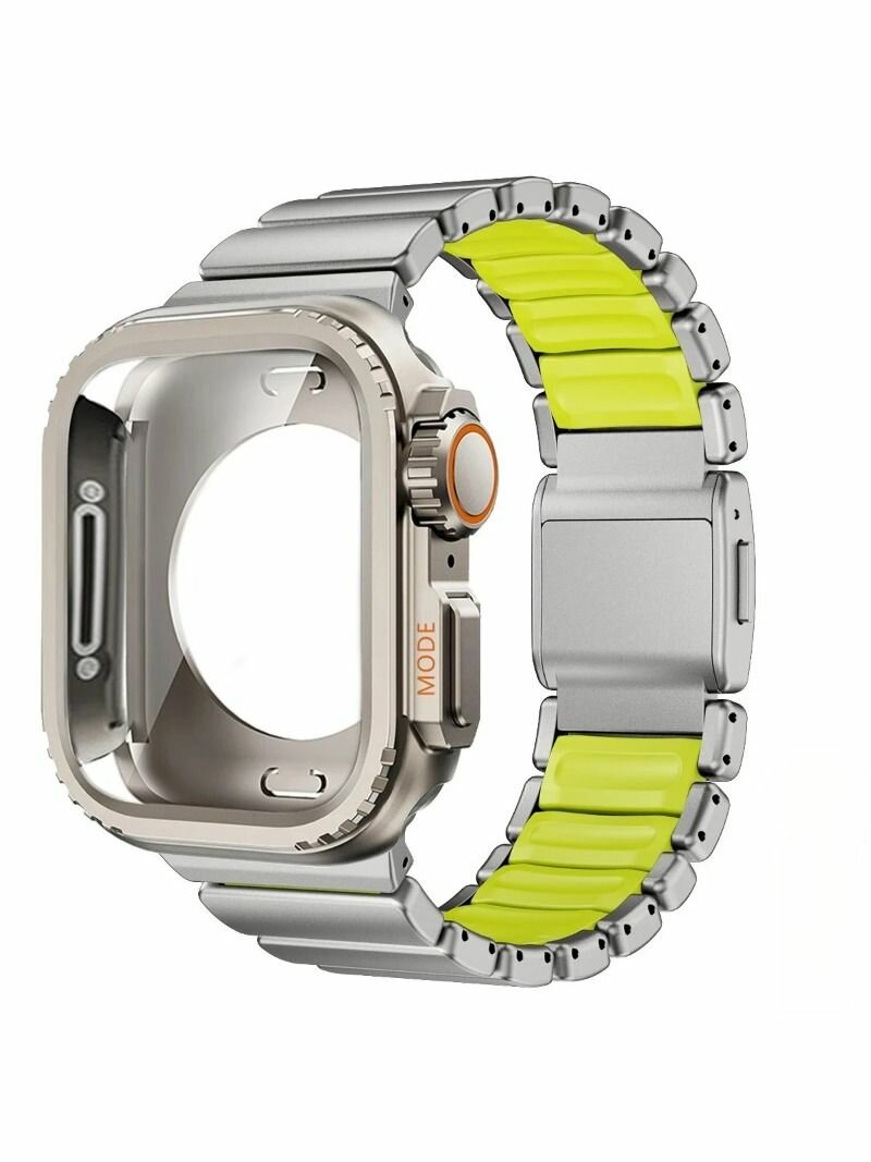 Титановый ремень + металлический корпус для Apple Watch Band Ultra 3 2 1 49 мм 46 мм 45 мм 44 мм крышка корпуса сплава для серии Iwatch 11 10 9 8 7 SE