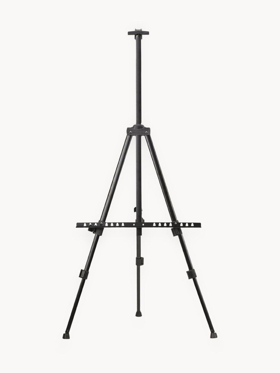 Мольберт / тренога для рисования напольный металлический для художников переносной, телескопический 117х166х94 см, чехол, Brauberg Art, 192266