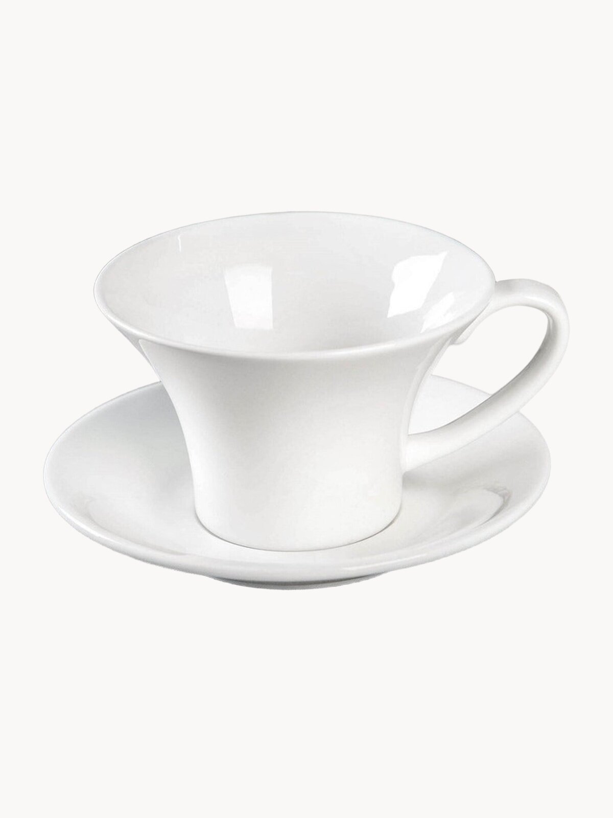Чайная пара Подарочная Wilmax, 2 предмета: чашка 330 мл, блюдце, фарфор, белая