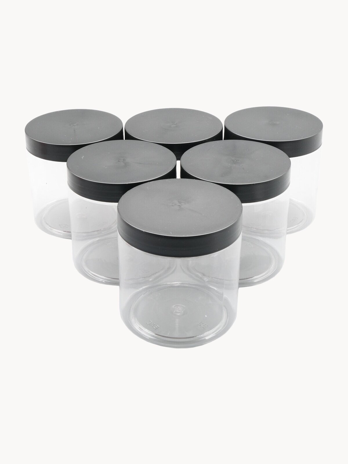 Банки пластиковые с черной крышкой набор, 500 мл* 6 шт, Айрис