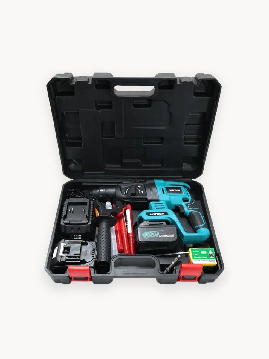 Дрель-перфоратор voraca, бесщеточный, 1350Вт, 2 аккумулятора, кейс