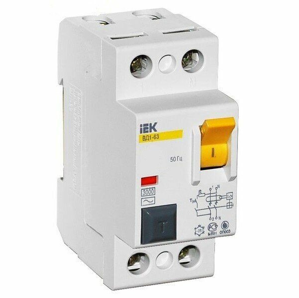 Устройство защитного отключения (УЗО) ВД1-63 2п16А 30мА 230В.