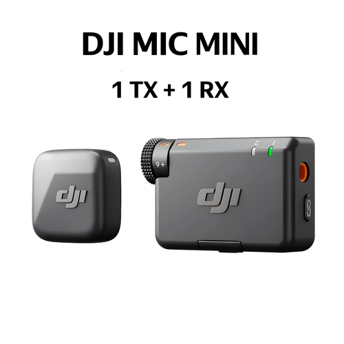 DJI Mic Mini, микрофонная система с функцией шумоподавления, 1TX+1RX серый, черный