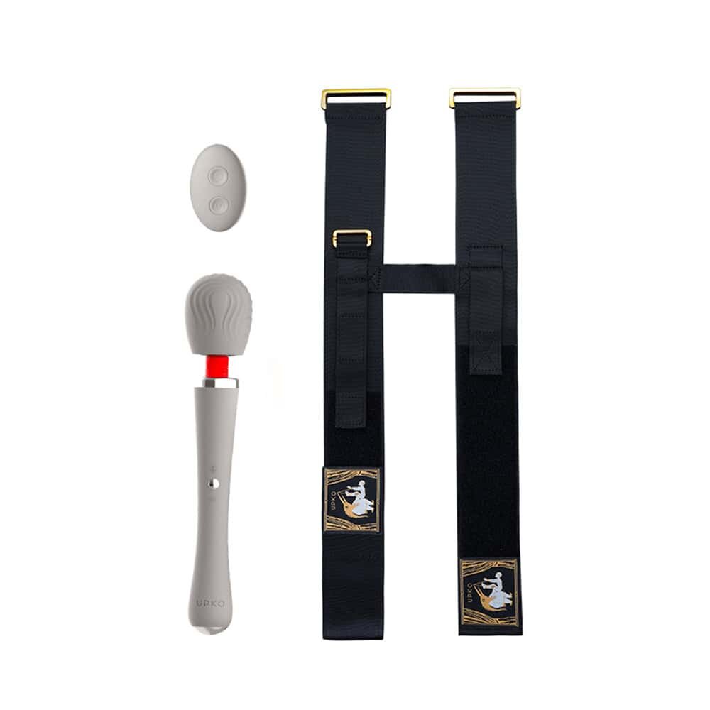 Дистанционный вибратор с пультом управления и манжетом на бедро.