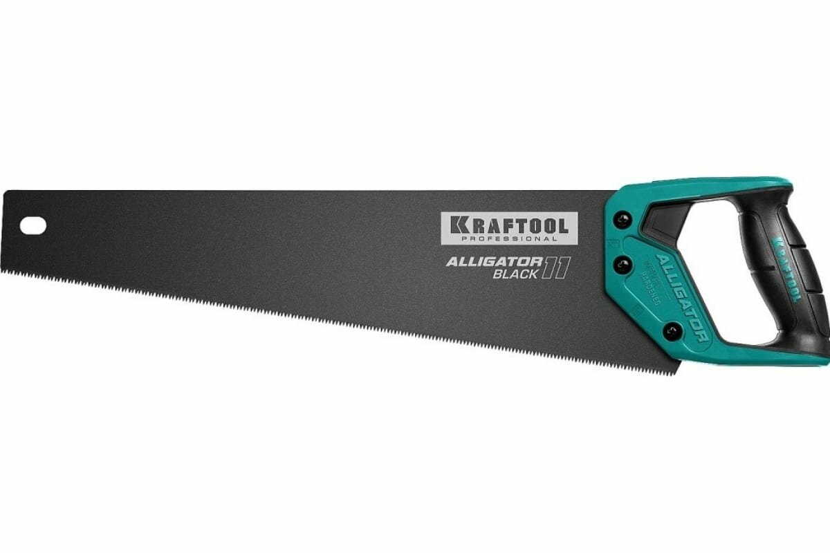 Ножовка Kraftool "Alligator BLACK", 450 мм, 11 TPI 3D зуб, 15205-45