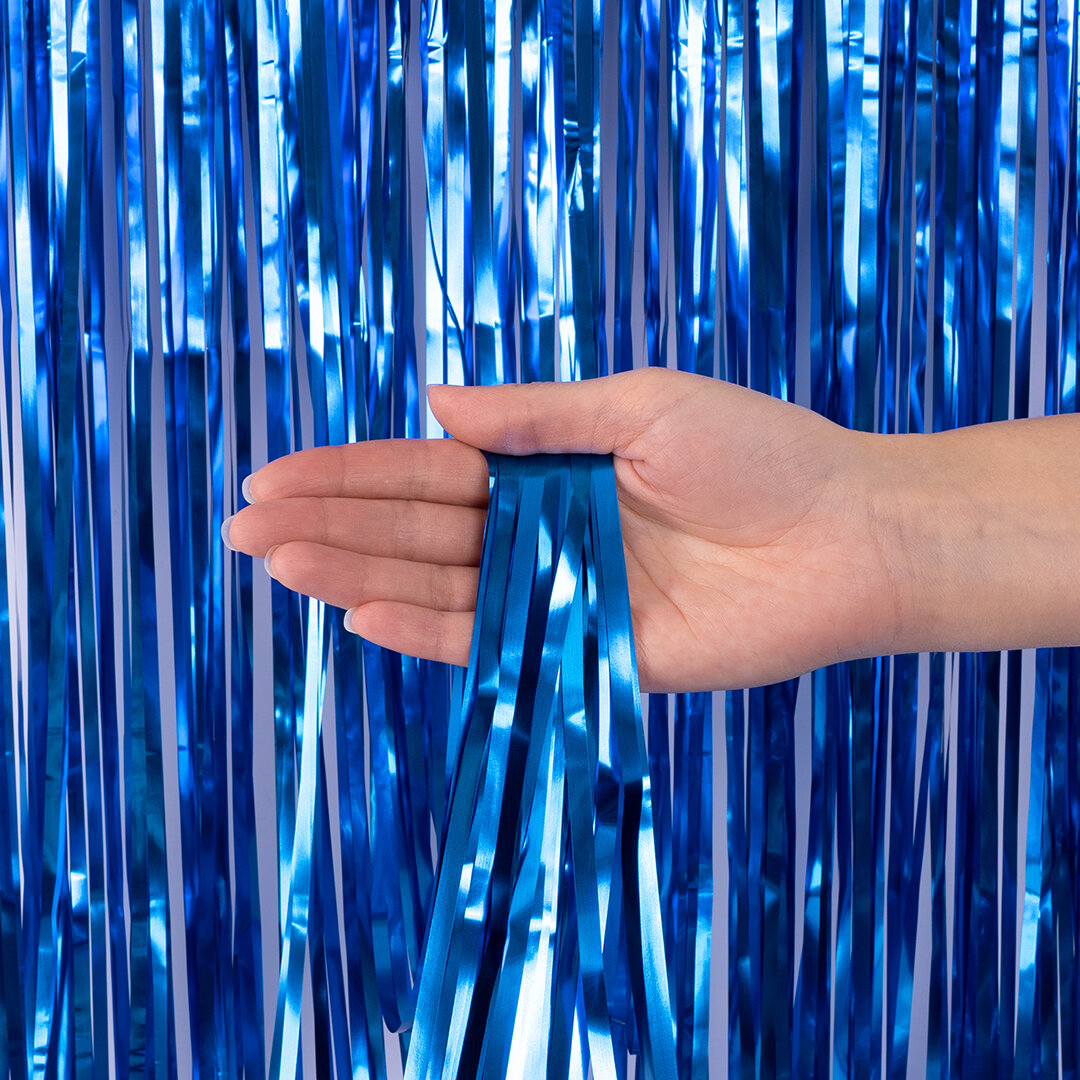 Дождик-занавес Волна веселья Синий, матовый металл, 100х200 см