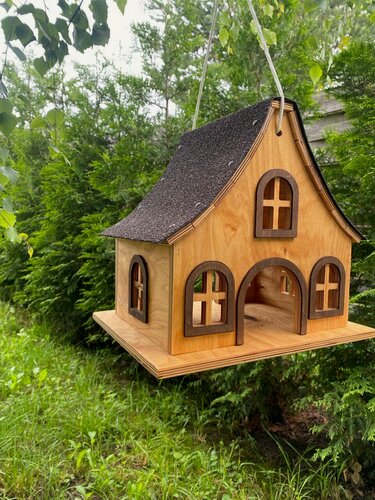 Изображение товара Кормушка для птиц "Коттедж" влагостойкая фанера обработанная маслом