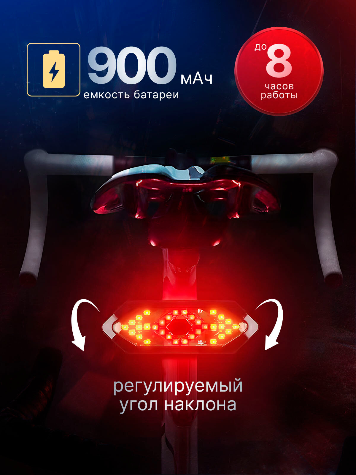 Поворотники велосипедные/Задние фары для велосипеда/Сигналы поворота на велосипед — фото 1