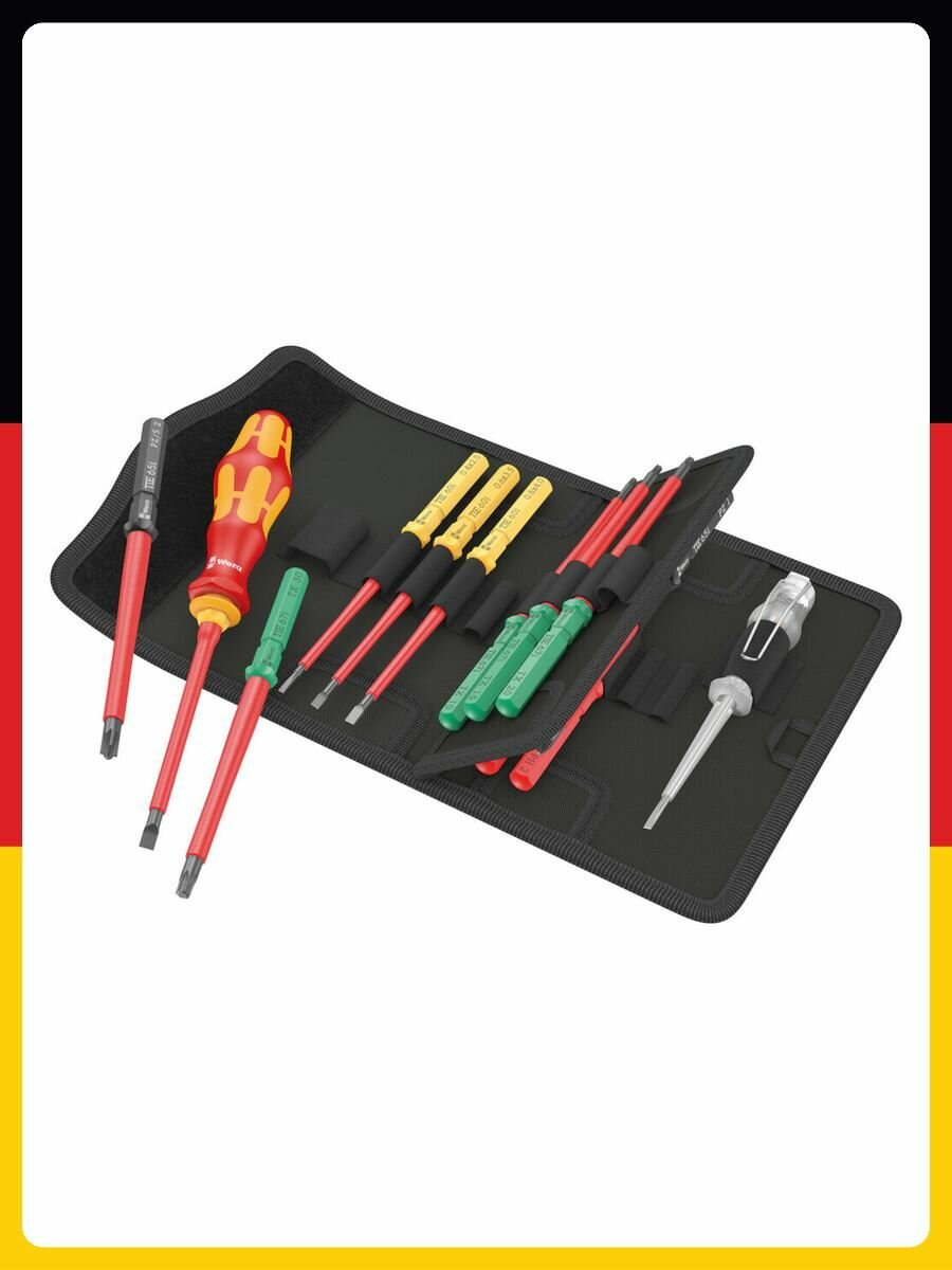 Сменные лезвия Wera VDE с держателем для руки, Kraftform Kompakt VDE 16 Universal 1 Tool Finder, 16 шт.