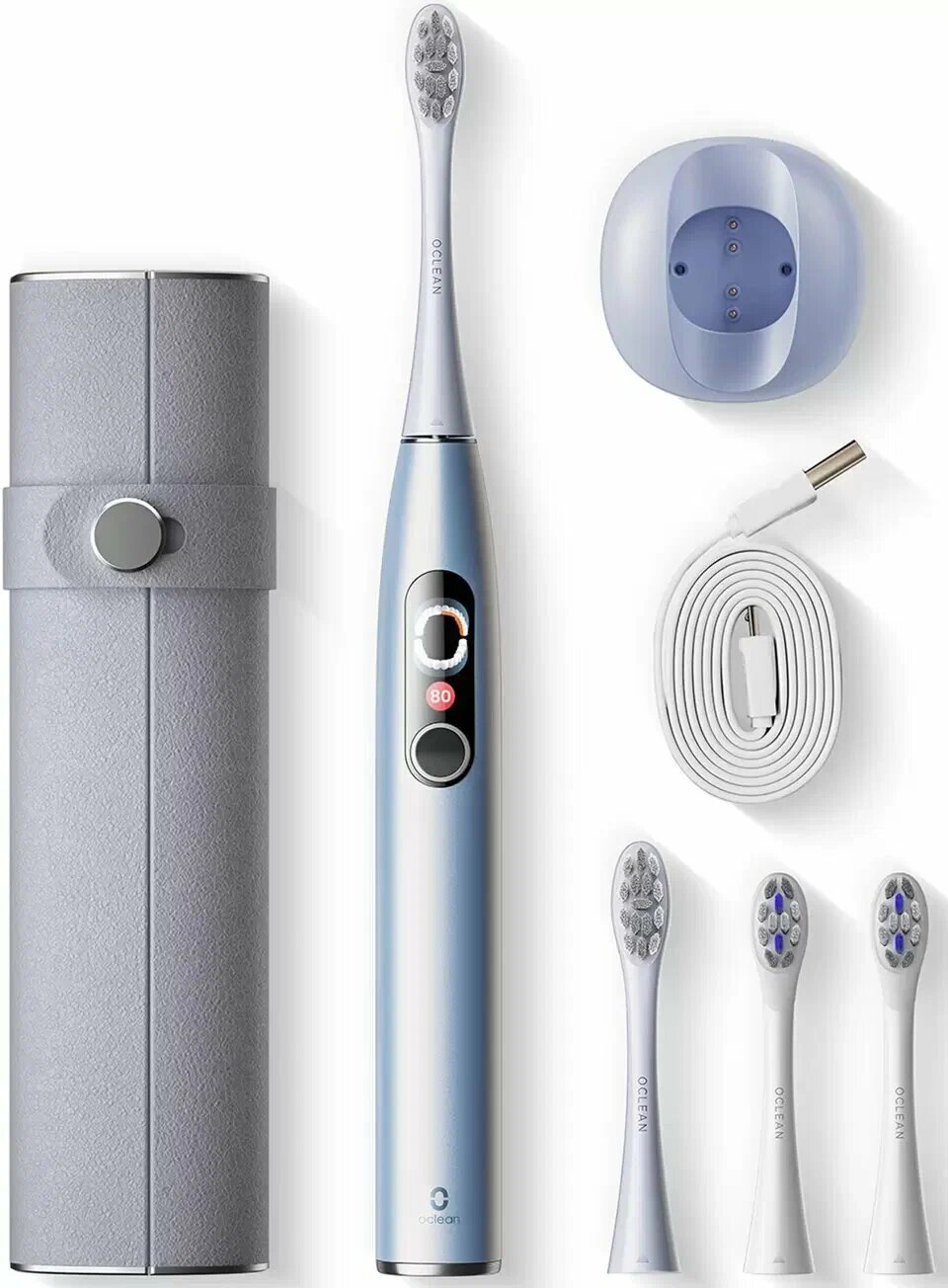 Электрическая зубная щетка Oclean X Pro Digital Set, 84000 д/мин, серебристый