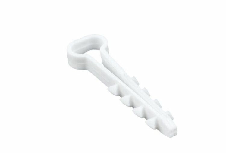 Дюбель-хомут для крепления плоского кабеля 5-8мм белый (100шт) PLEXUP SKA6P-08-03-100