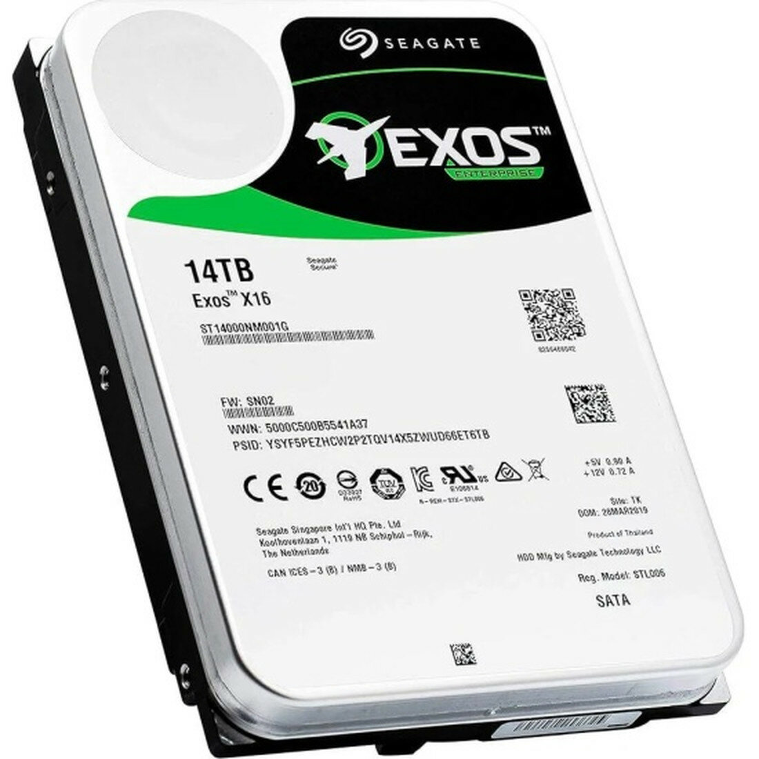 Жесткий диск 3.5" Seagate Exos X18 enterprise 14.0Tb SAS 12Gb/s 7200rpm 256MB ST14000NM008J