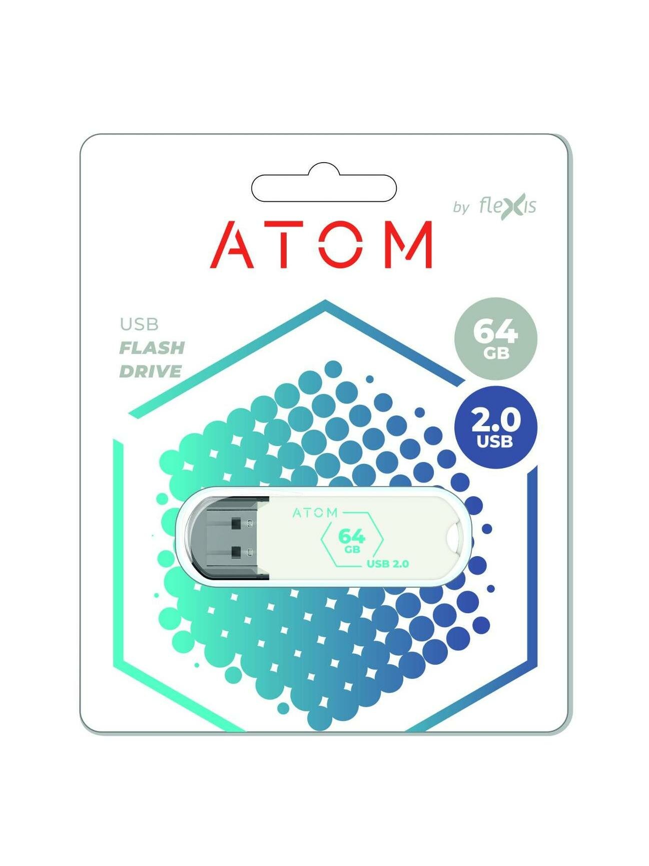 Флеш-диск Atom 64GB USB2.0 AUSB2H2W/64GB