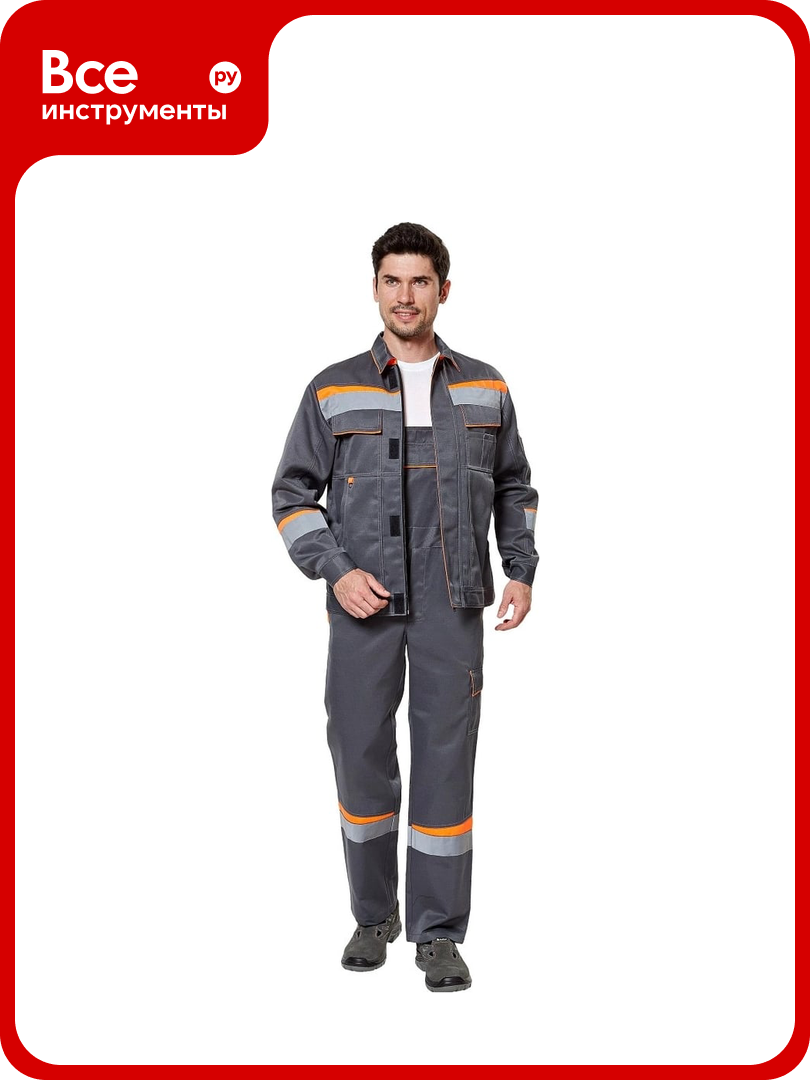 Костюм Эксперт Спецодежда Комфорт 2 серый/оранжевый р. 52-54 рост 182-188 6446000026734