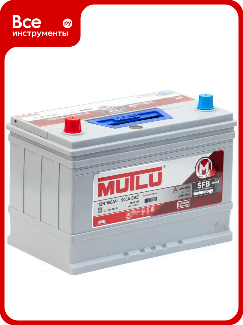 Аккумуляторная батарея Mutlu SFB M3 6СТ-100.1 115D31FR бортик D31.100.085. D