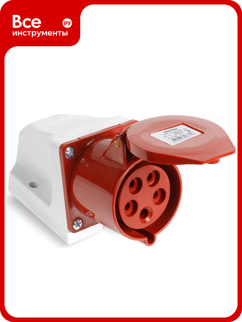 Розетка Smartbuy стационарная наружная 115 3Р+РЕ+N 16А 380В IP44 SBE-16-LS5-380