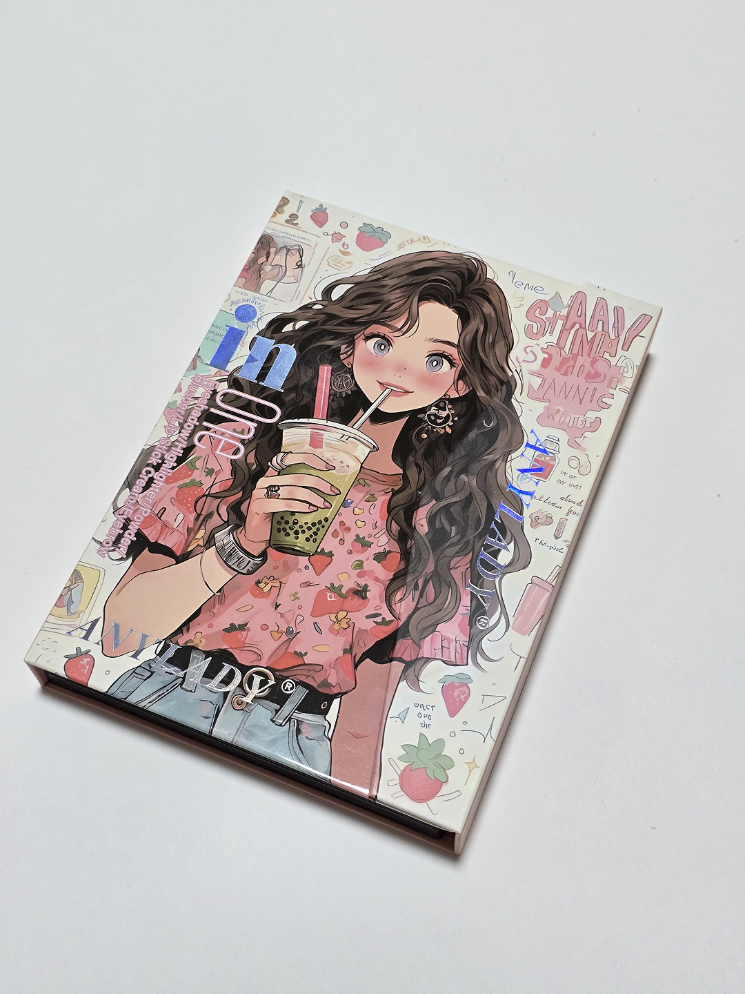 Тени для век в форме книги, с кисточкой, румянa, контринг, помада