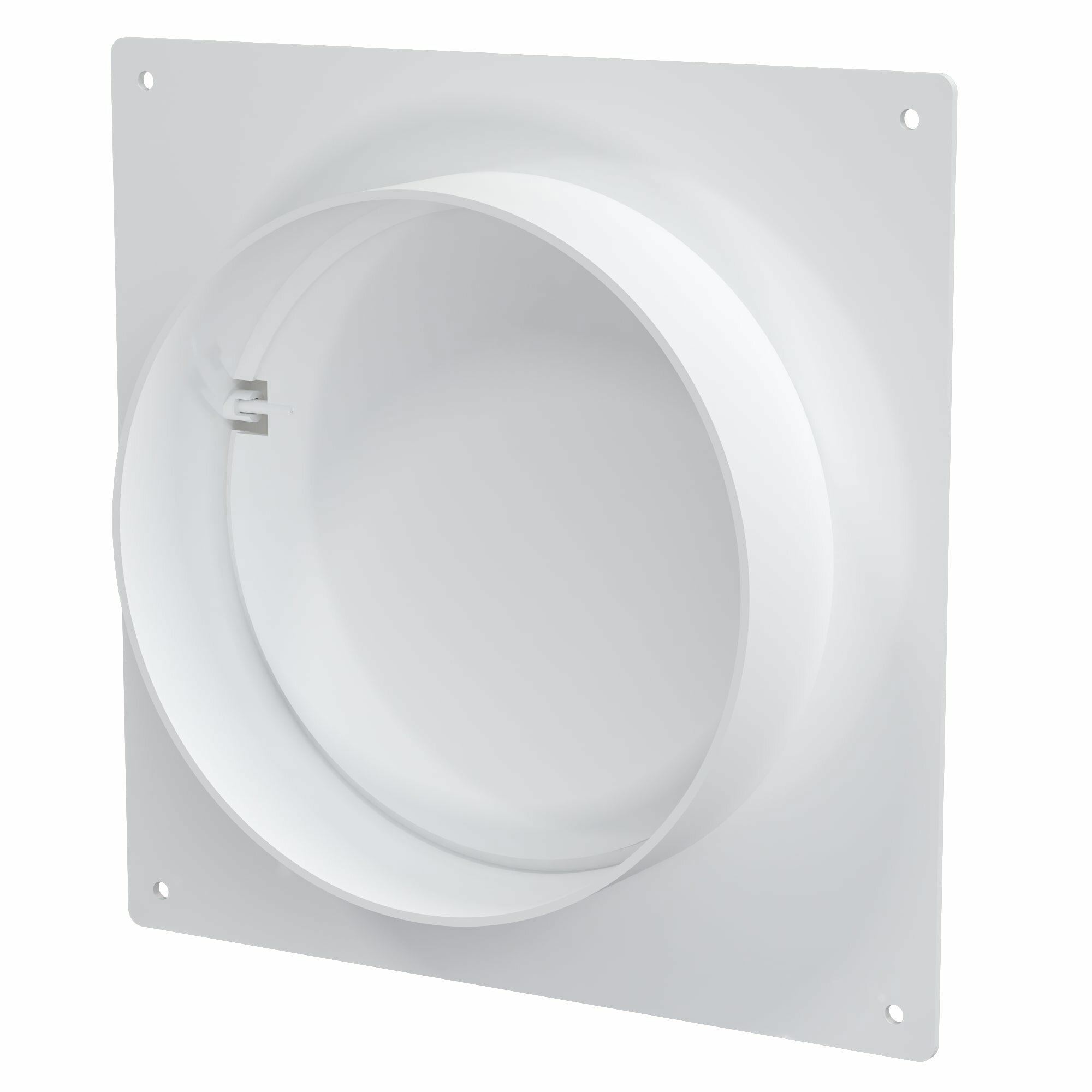 Пластина настенная с обратным клапаном для круглых воздуховодов Fonet D125 мм пластик