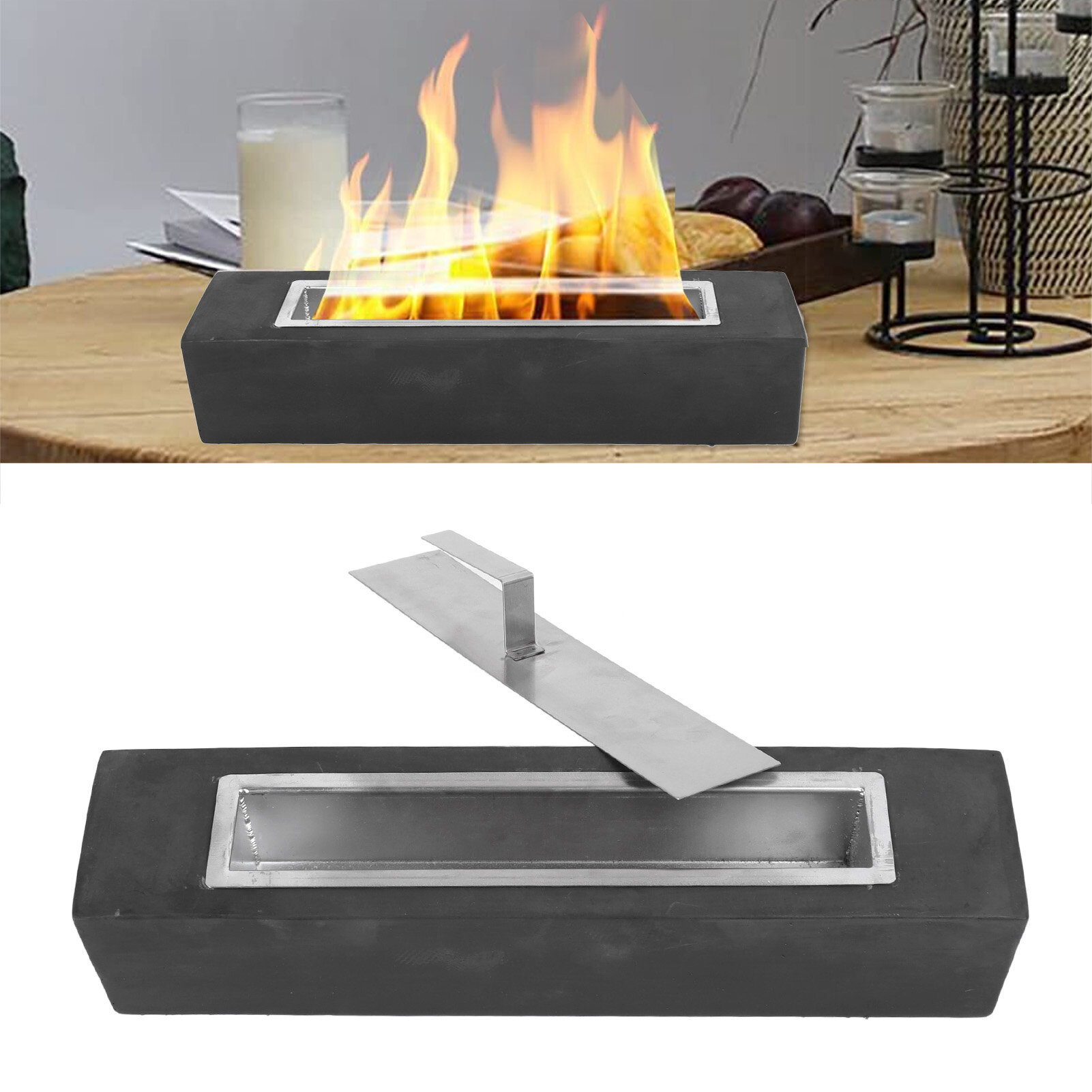 Настольный очаг для костра Инновационный безопасный прямоугольный переносной настольный очаг для обогрева костра на заднем дворе Угольный гриль Патио Сад Кулинария Пикник