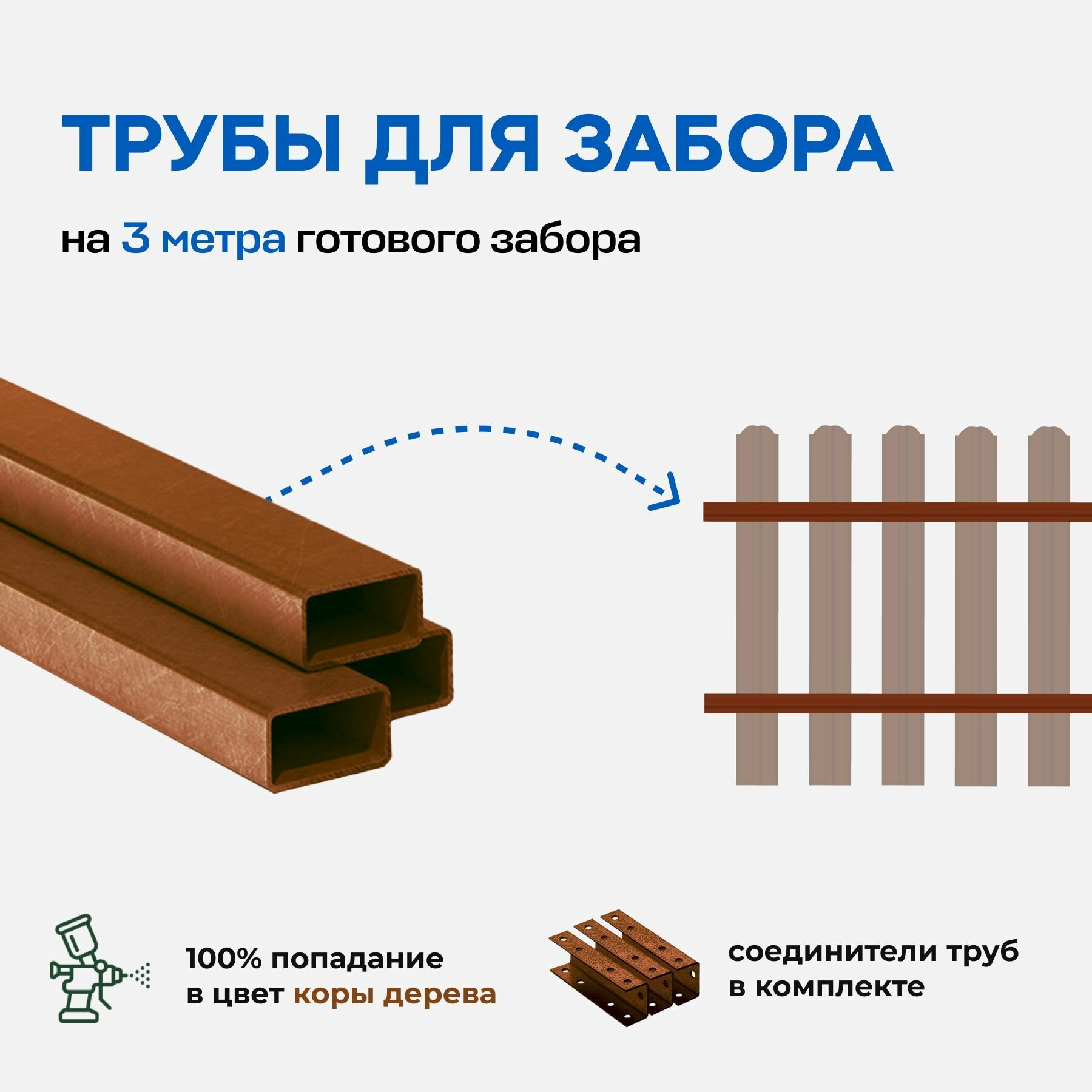 Труба профильная для забора 40х20, 3 метра