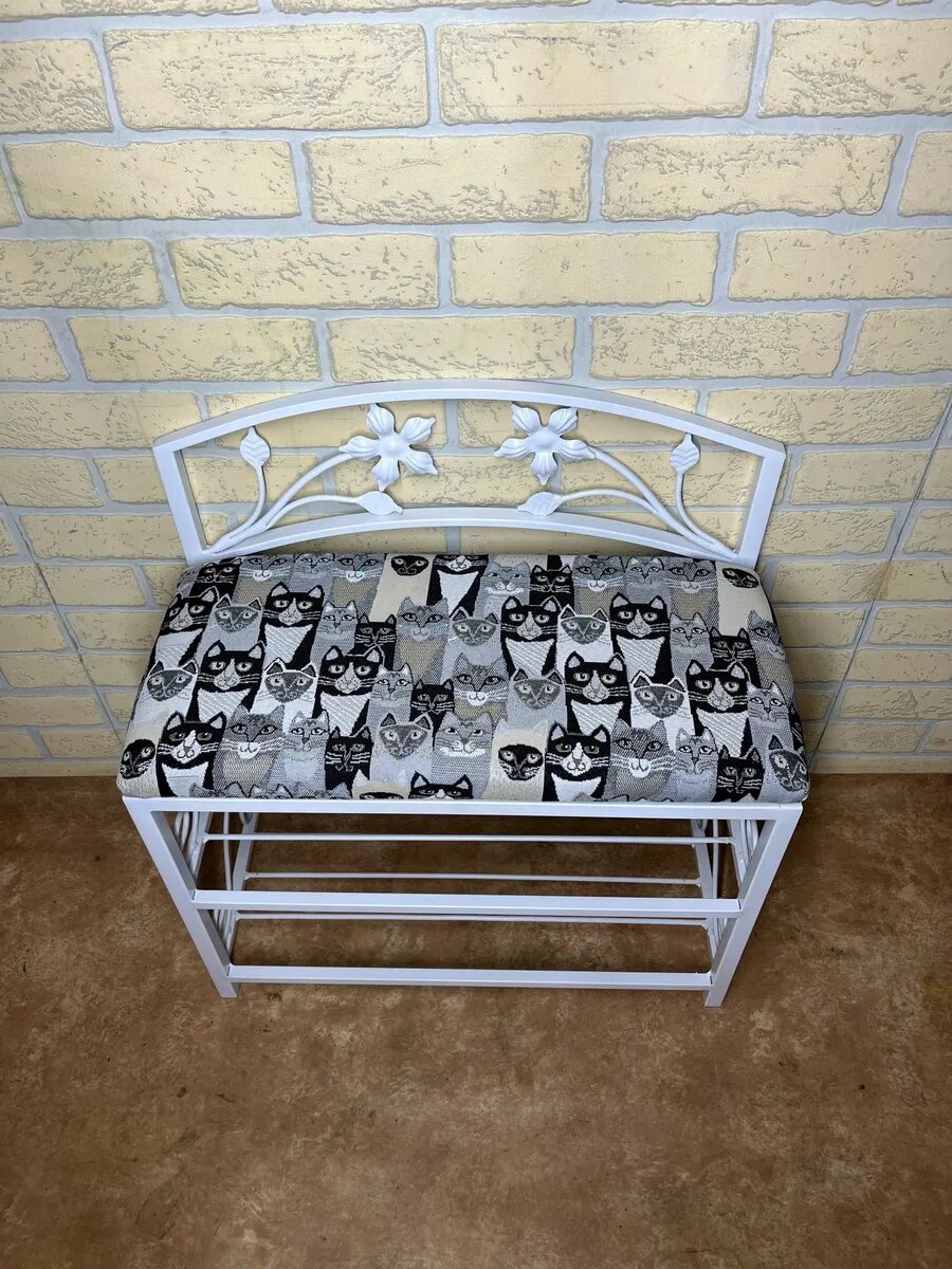 Кованая прихожая, вешалка + банкетка, Студия кованой мебели Нива, цвет серый — фото 1