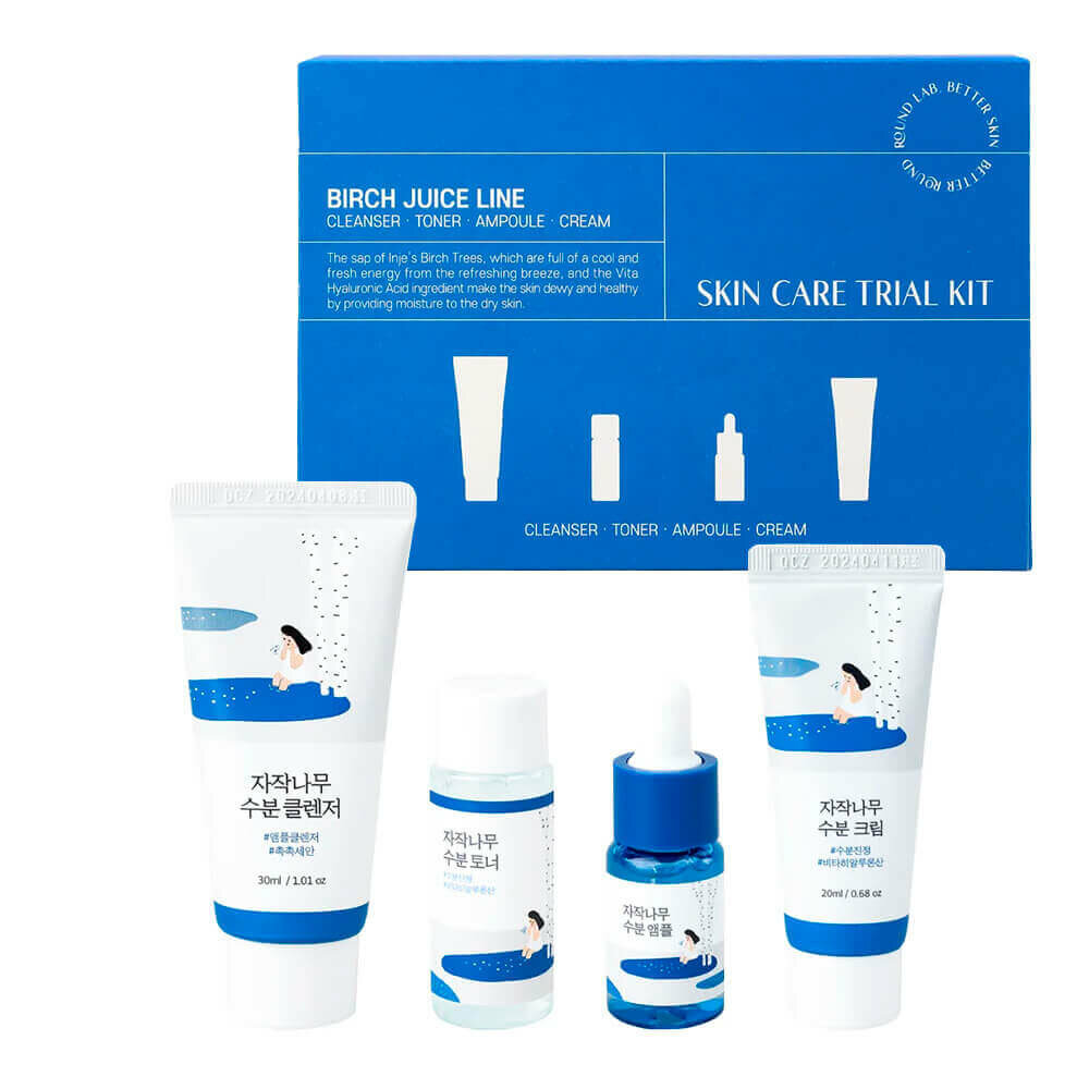 Travel-набор средств с берёзовым соком Round Lab Birch Juice Trial Kit