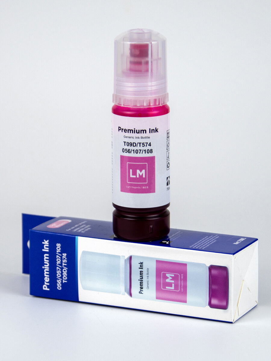 Чернила Epson Premium Ink 057/108 L.Magenta, для струйного принтера, для L 8050/18050 — фото 1