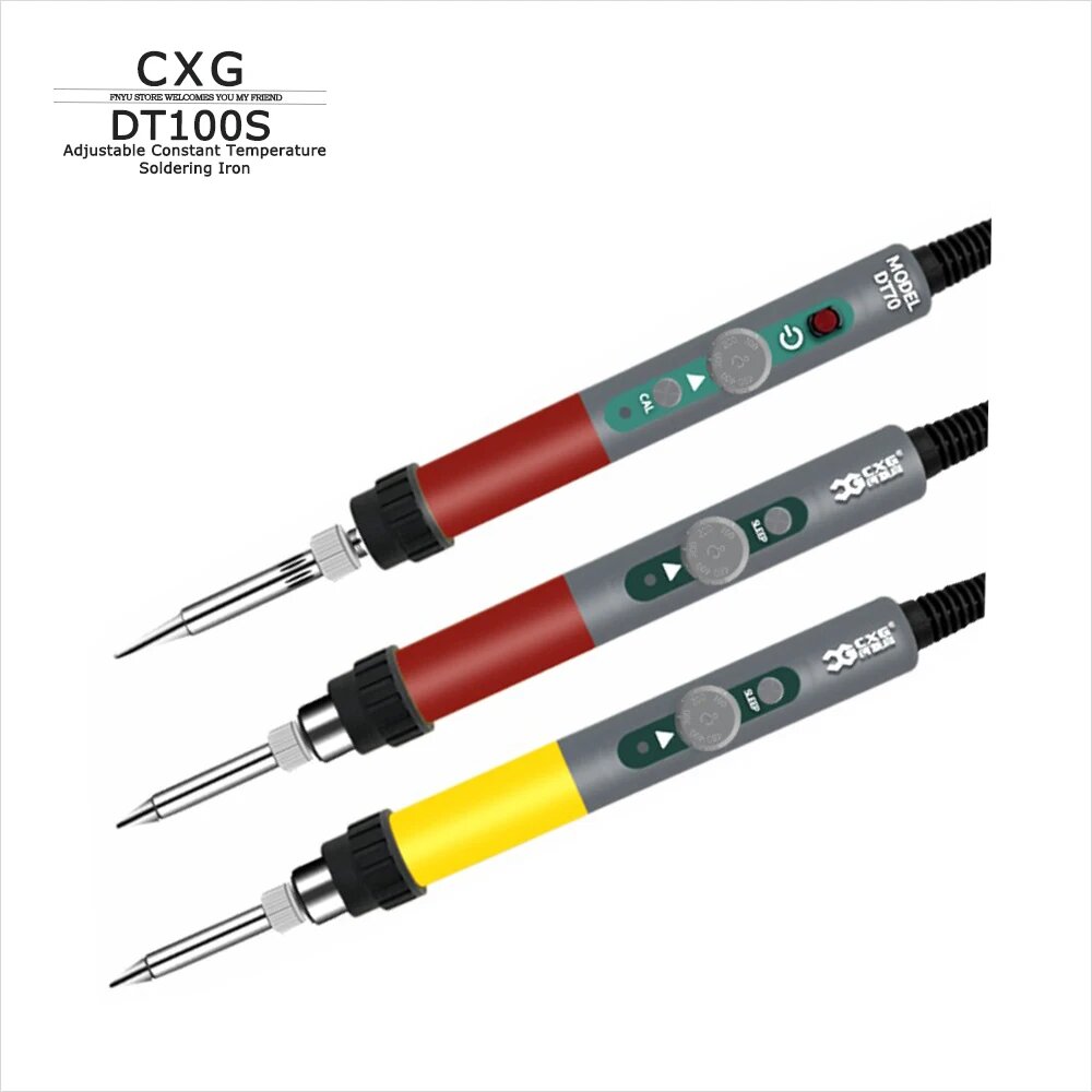 CXG DT100S 100 Вт электрическая ручка для припоя  сварочная ручка с контролем температуры для ремонта мобильных телефонов  сварочный инструмент с внутренним подогревом  DT70 70W  220V