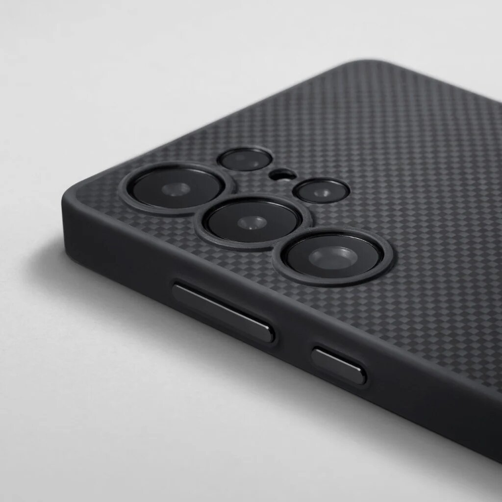 Противоударный чехол Pitaka PIN Button для Samsung Galaxy S25 Ultra, черный