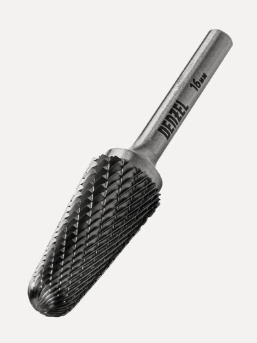 Изображение товара Борфреза по металлу Denzel твердосплавная коническая закругленная, тип-L, 16 мм 72073