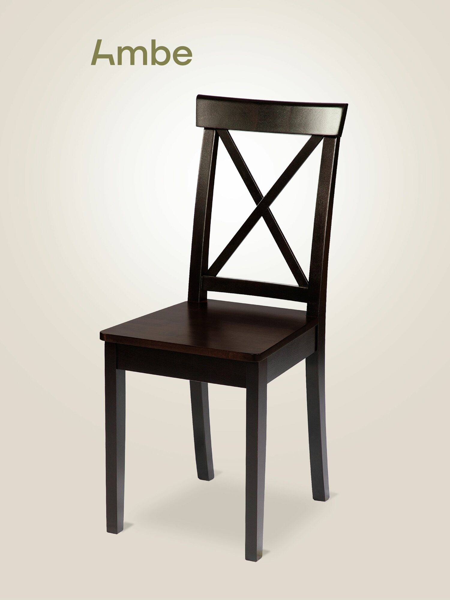 Ambe Стул деревянный кухонный с жестким сиденьем Бергольф Венге черный