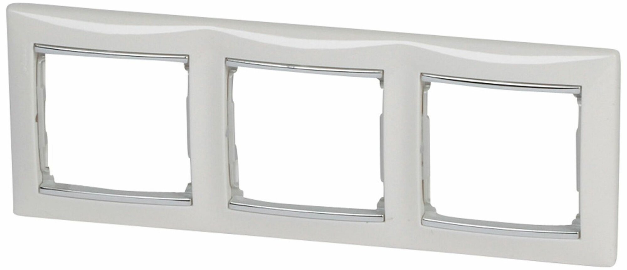 Рамка 3 поста Legrand Valena белый/серебристый