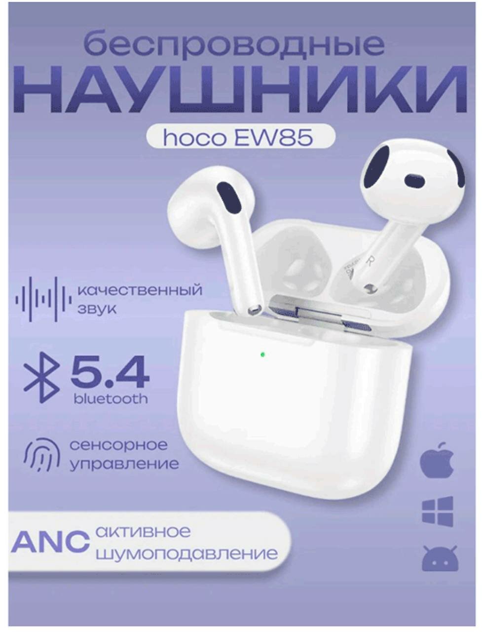 Беспроводные наушники AirPods 4 / HOCO EW85 ANC с шумоподавлением
