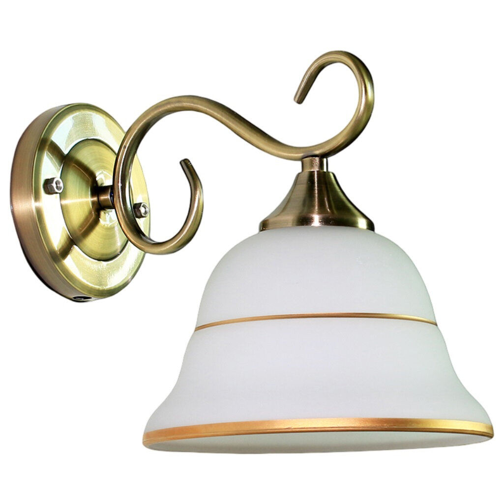 Бра Reluce 02263-0.2-01 светильник настенный 60 Вт Е27 металл стекло белый с золотом