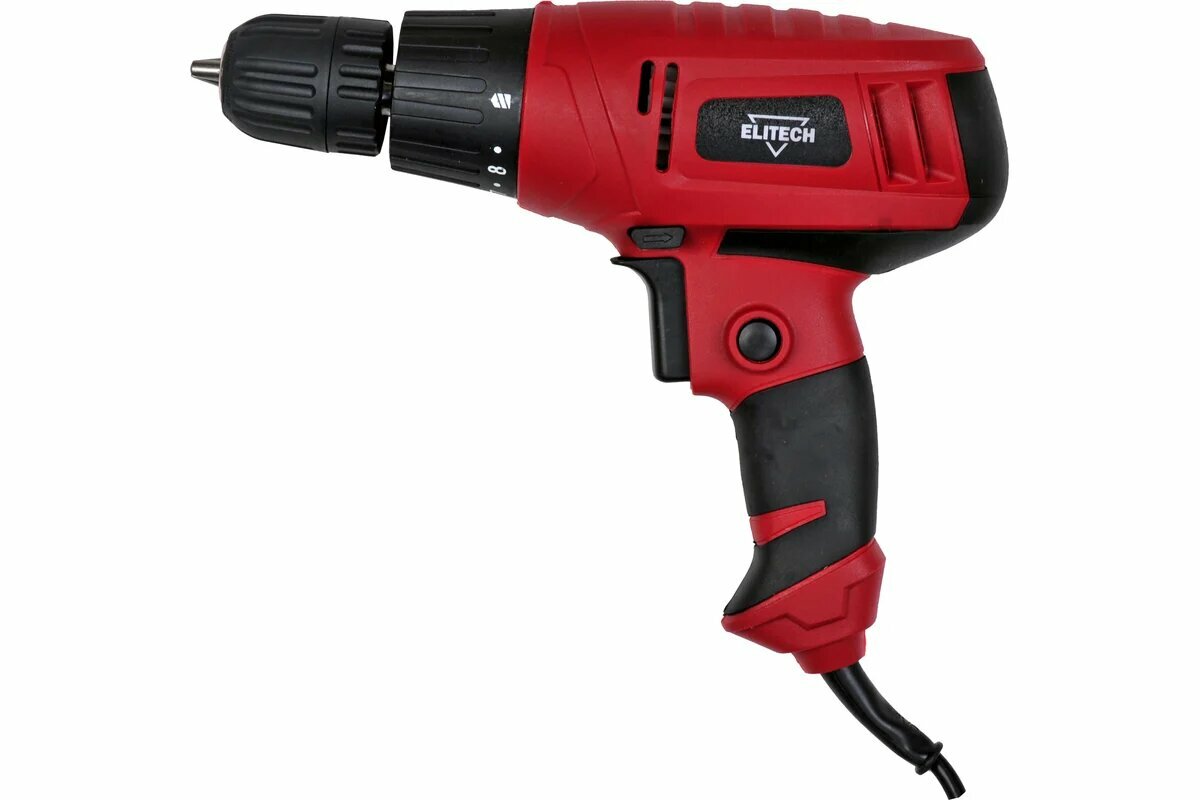 Шуруповёрт Elitech ДШ 028РЭ, сетевой, крутящий момент до 25 нм, мощность 300Вт