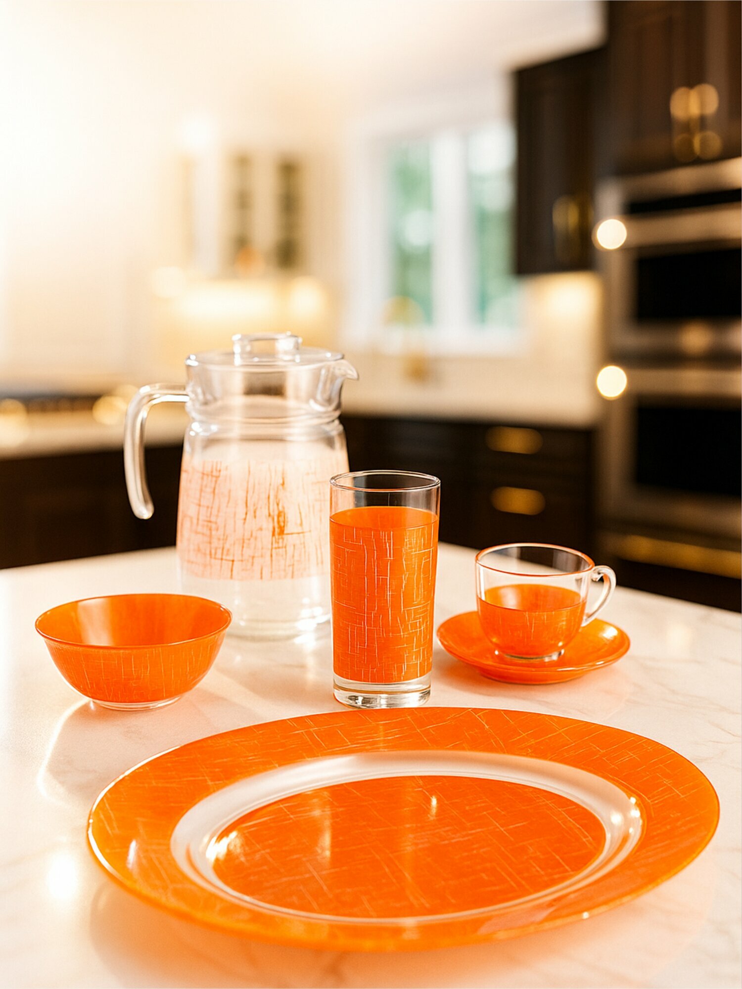 Набор столовый LUMINARC "AMBI POPPY ORANGE" V5977 46пр 1х1 — фото 1