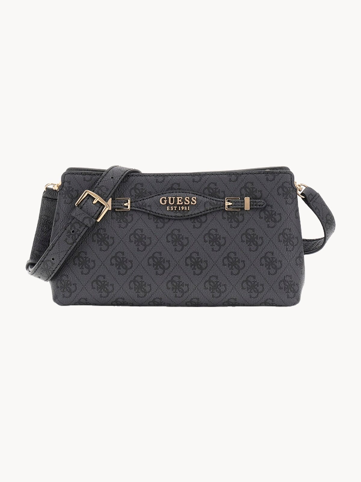 Сумка кросс-боди GUESS, фактура рельефная, черный