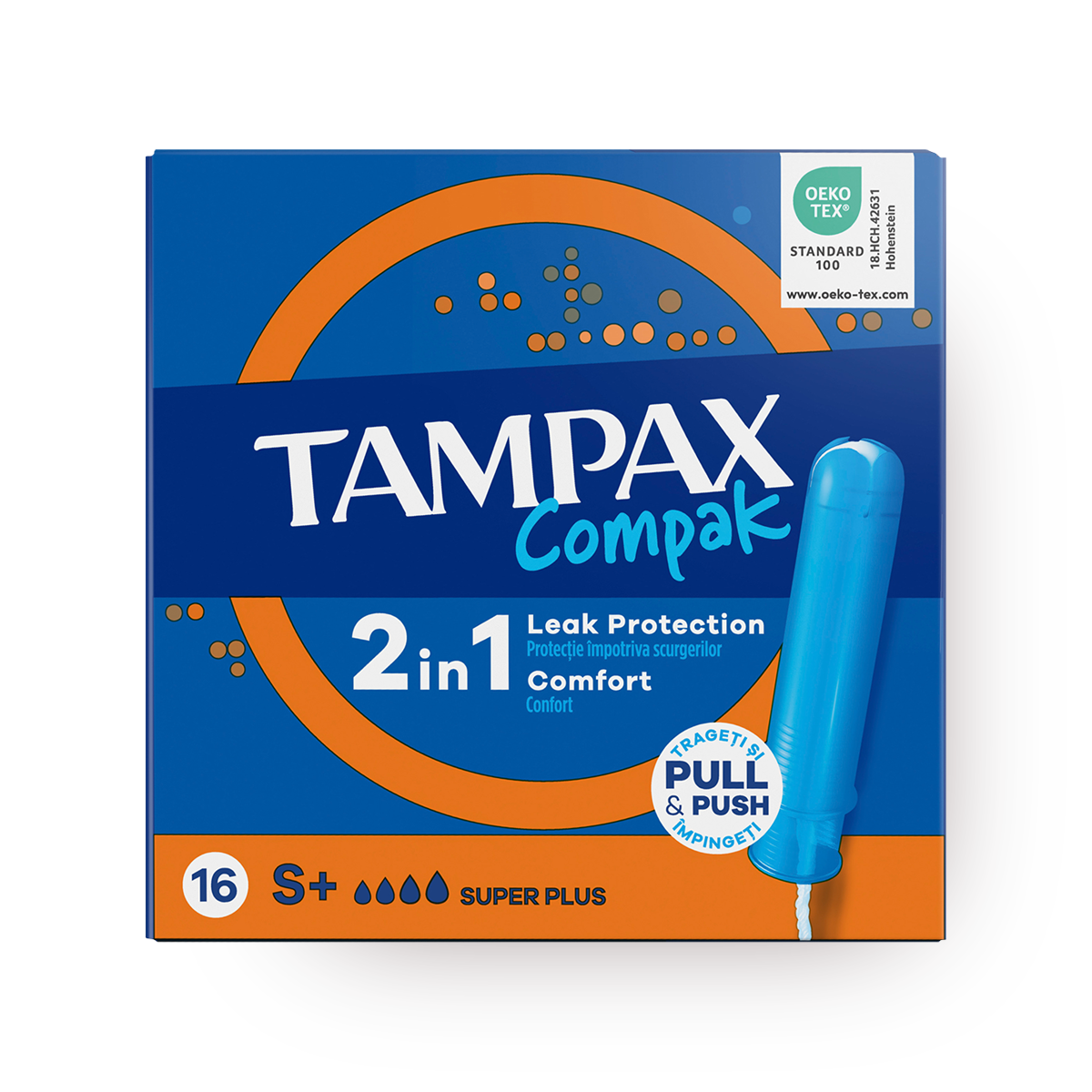 Тампоны Tampax Compak Super Plus, с аппликатором, 4 капли, 16 шт — фото 1