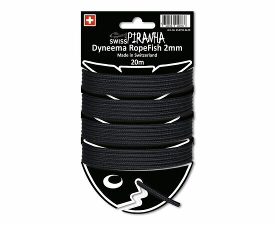 Шнур для оттяжек для палатки SwissPiranha RopeFish Dyneema Black 2,0 мм/20 м