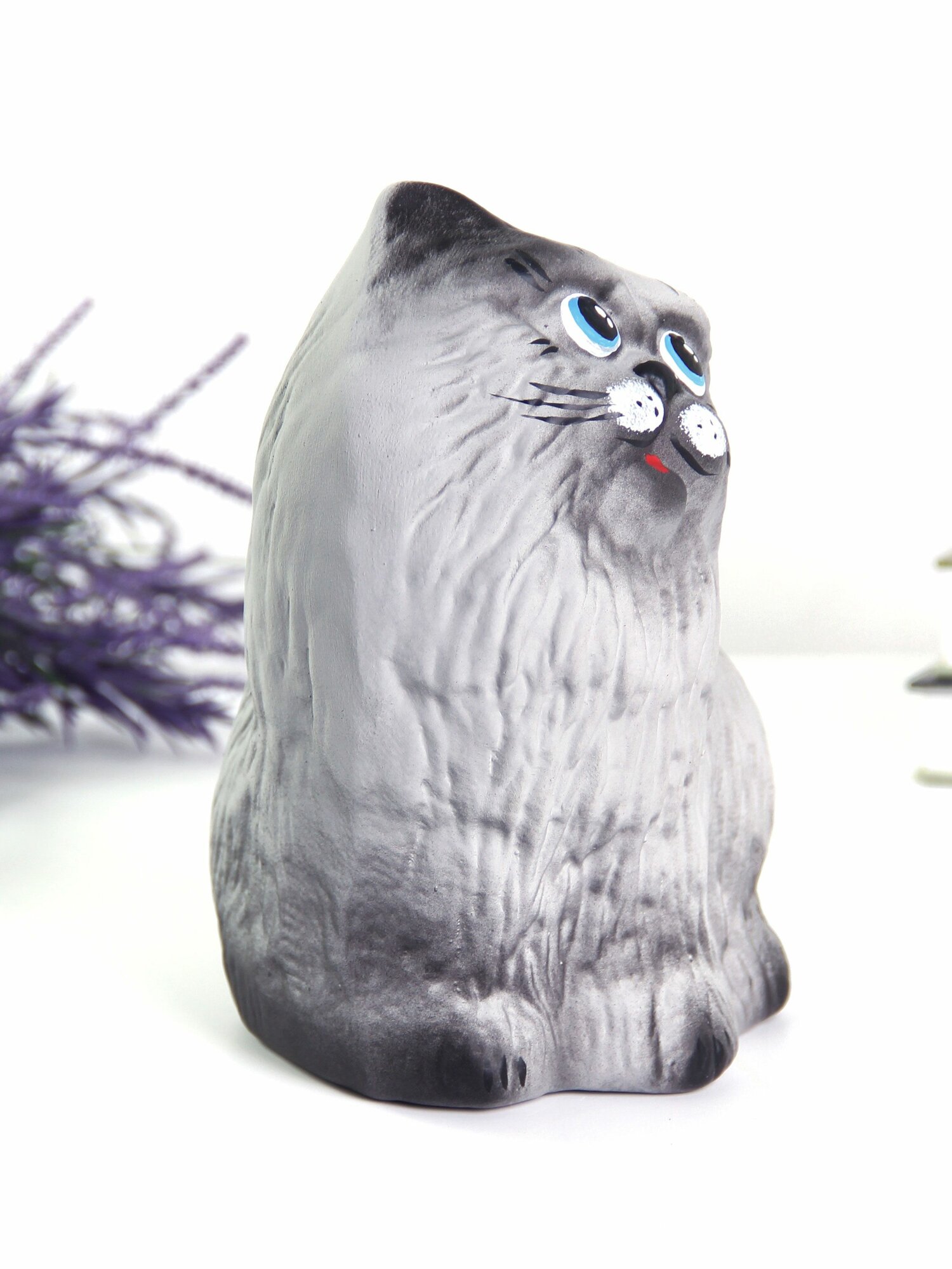 Копилка Кот Перс 12х19 см дымчатый матовый — фото 1