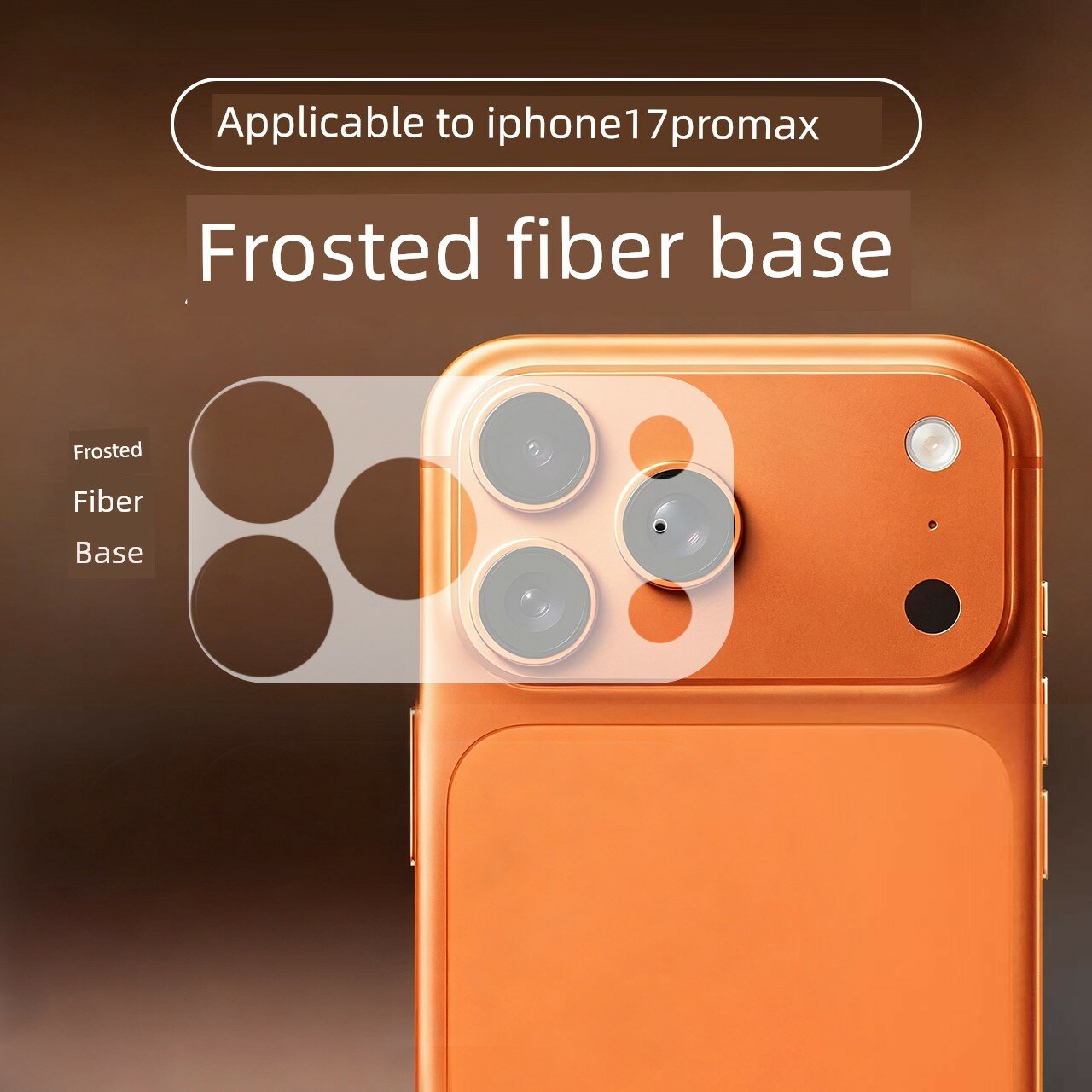 Защитная пленка для линз с матовой волоконной основой для iPhone 17 Pro, 1 шт, полное покрытие, устойчивость к