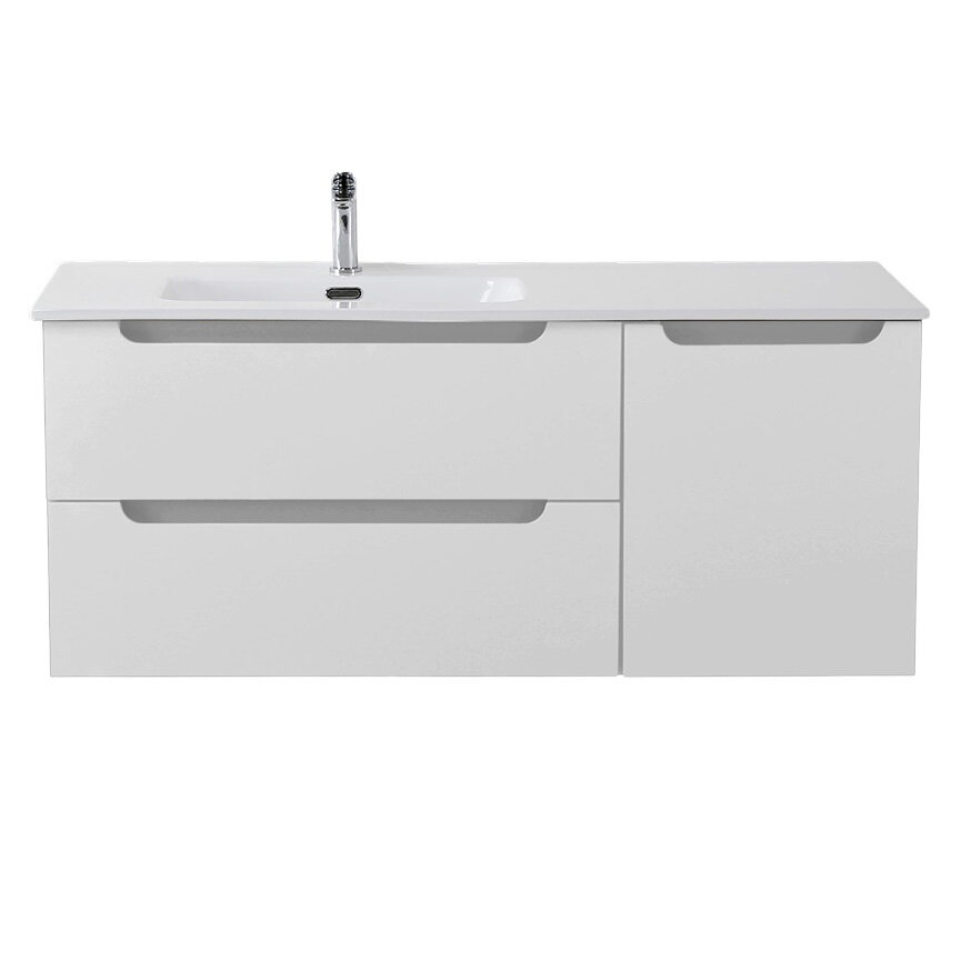 Тумба с раковиной BelBagno Etna 120 ETNA-1200-2C-1A-SO-BO-L Bianco Opaco