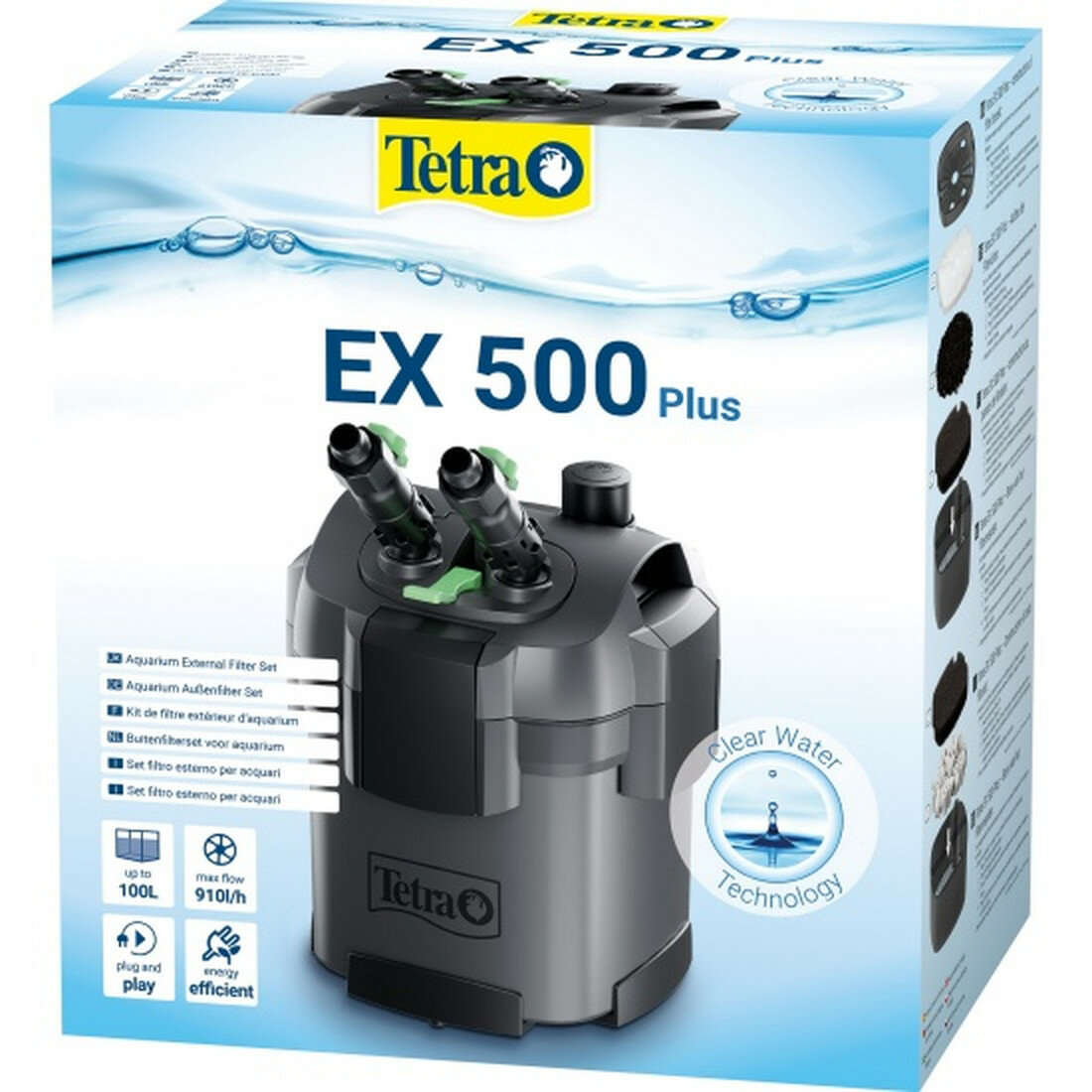 Внешний фильтр Tetra для аквариума EX500 plus, 910л/ч, 5,5Вт до 100л