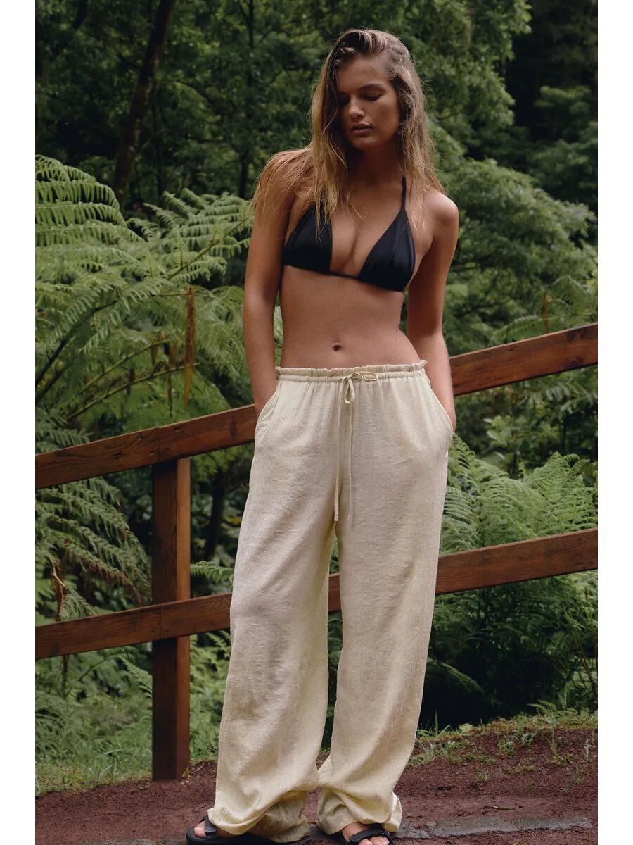 Брюки Zara, размер XL, слоновая кость